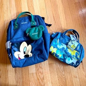 Brand new never used Mickey Anello backpack & small matching bag